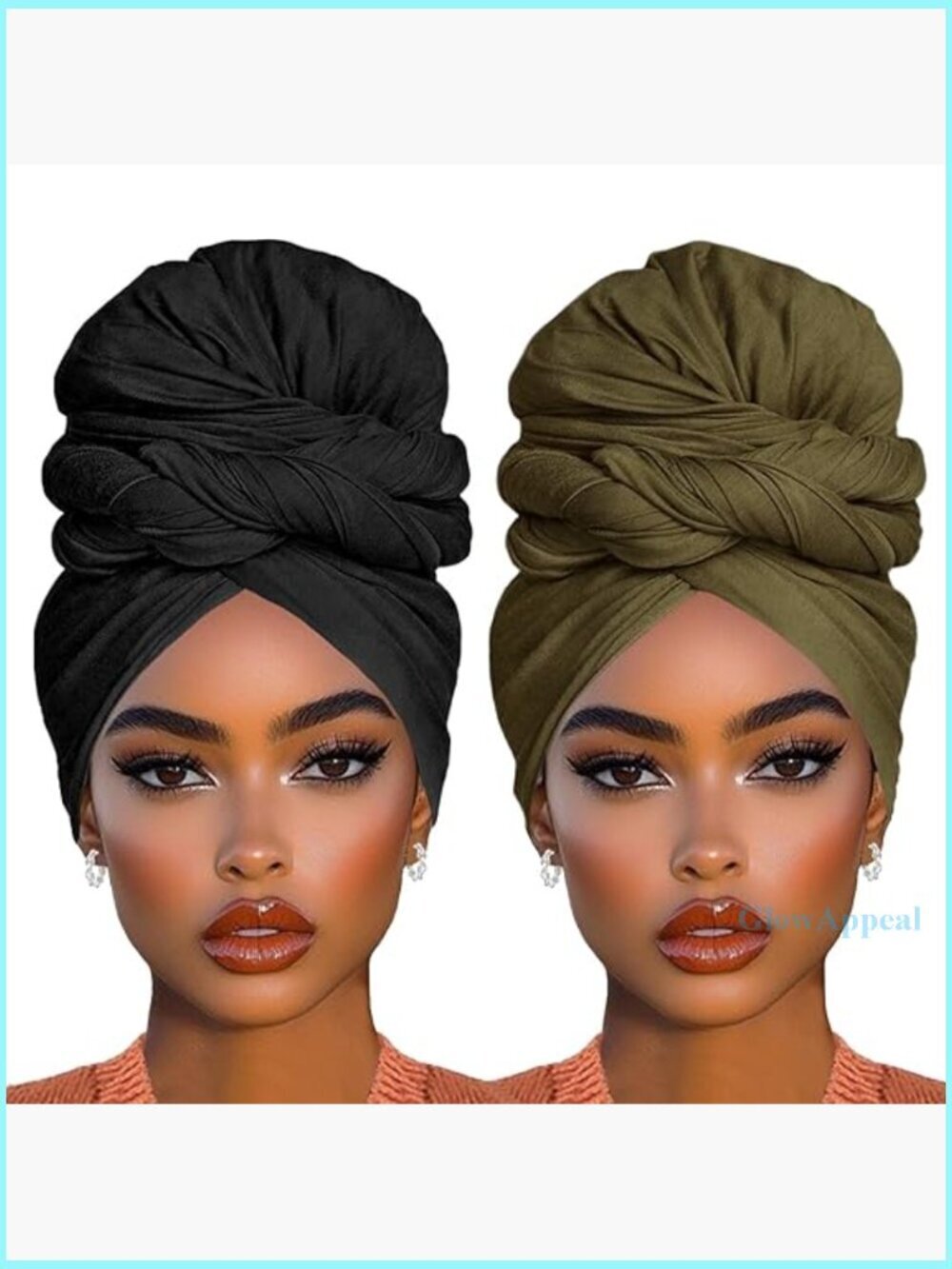 2-Pack Extra Long Stretch Jersey Turban Head Wrap Scarf for Women